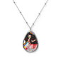 Demon Sister Oval Necklace, Anime Jewelry, Cute Gift for Fans, Kawaii Accessory, Unique Pendant, Cosplay Jewelry